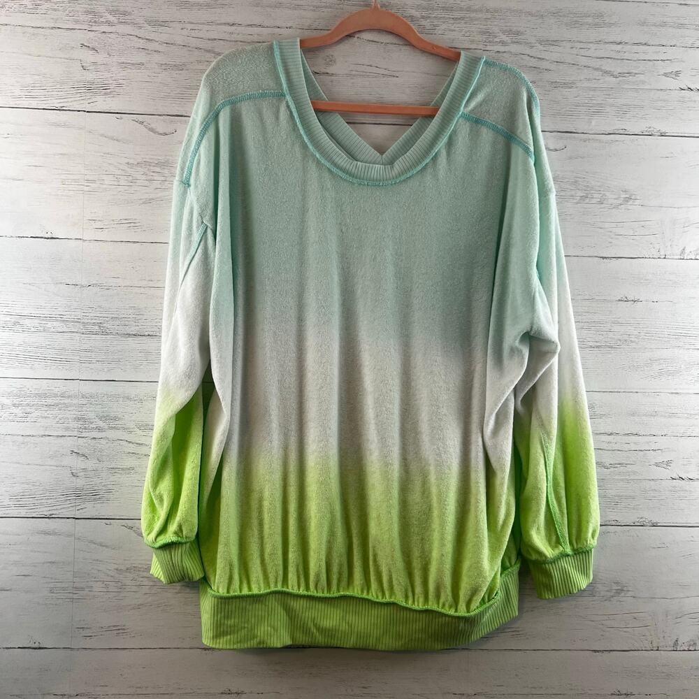 Torrid Color Block Tie Dye Terry Cloth Sweatshirt Size 1X